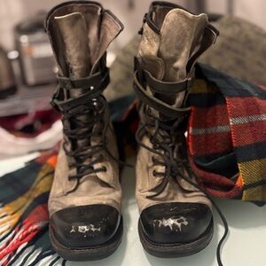 A.S.98 Women's Brown Combat Boots